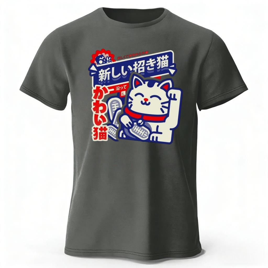 Summer New Kawaii Anime Printed 100 Cotton Tshirt Soft and Breathable Round Neck Short Sleeve Tshirt Neutral Harajuku Style