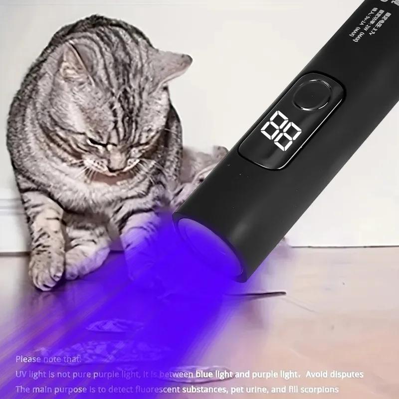 365nm Purple Light Lamp BlackLight Banknote Detection USB Charging Flashlight Curing Colloidal Pet Moss Cat Stains Detector
