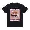 I Survived Today's Tummy Ache T-Shirt Funny Cat Meme Short Sleeve T Shirt Men Women Cotton Casual Oversized T Shirts Streetwear