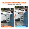 SucceBuy 4/5 Steps Retractable Dock Ladder 350Lbs Adjustable Height Swim Ladder with Rubber Mat for Pool Lake Marine Boarding