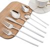 24Pcs Silver Cutlery Set Stainless Steel Dinner Knife Fork Spoon Dinnerware Set Kitchen Tableware Western Silverware
