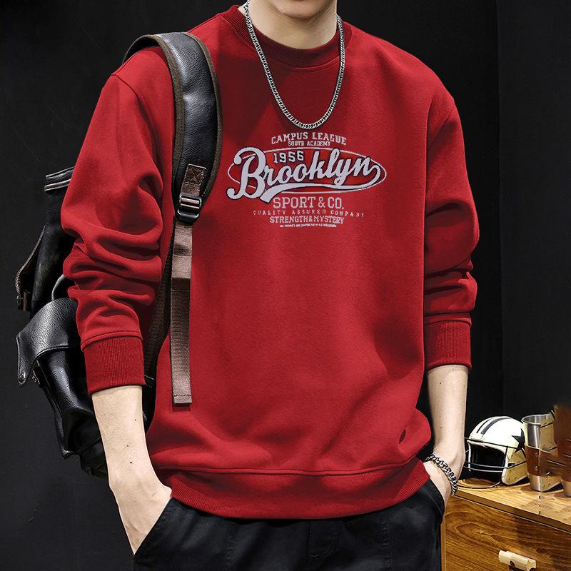 Men s Loose Round Neck Velvet Thick Hoodie, Long Sleeve, Trendy Brand - Spring, Autumn, Winter 2026 Release. S (95-120 lbs)