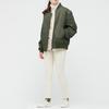 UNIQLO Solid Color Zipper Baseball Collar Pilot Cotton Jacket Unisex jackets Dark-Olive 442143-57