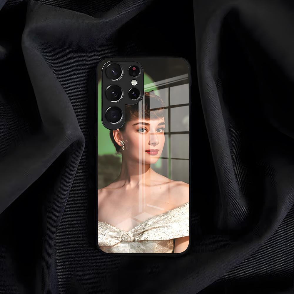 Actress Audrey H-Hepburn Phone Case For Samsung S26 S25 Edge S24 S23 S22 S21 S20 Ultra Plus FE Glass Cover