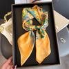 2026 New Floral Printed Square Scarf Women's Spring and Summer Polyester Fiber Scarf Fashion Bag Ribbon Hair Bands Bandana