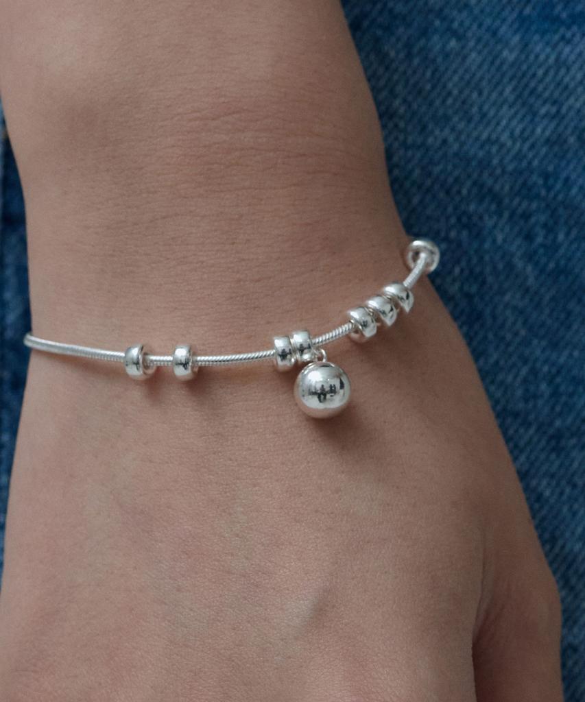 Baradu 925 Silver Ball Rope Bracelet