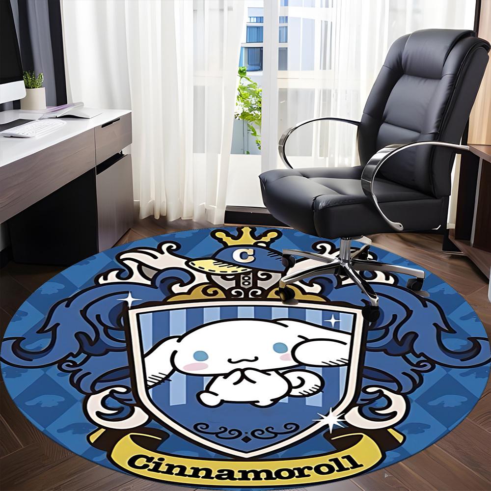 1 Stück Cinnamoroll Stuhlteppich für das Büro, rutschfest, maschinenwaschbarer Teppich für das Büro, Raum-Ferien Dekoration für Weihnachten, Geburtstag Polyester