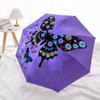 1pc Butterfly Flowers Automatic Open/close Umbrella, 8-Rib sturdy structure, Auto Folding/Opening, Portable Travel Umbrella for Women, Partiesc08