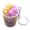 Creative Simulation Popcorn Bucket Keychain Mini Snack Cup Key Ring Pendant Gift