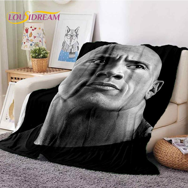La Roccia Dwayne Johnson Attore Coperta Morbida in Flanella, Coperta da Lancio Coperta Confortevole per Picnic Letti Divano Casa Camera da Letto Regalo