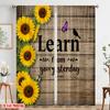 2pcs 2D Flat Printing Window Treatment Curtains Learn From Yesterday Sunflowers Polyester Fabric Without Electricity Holiday