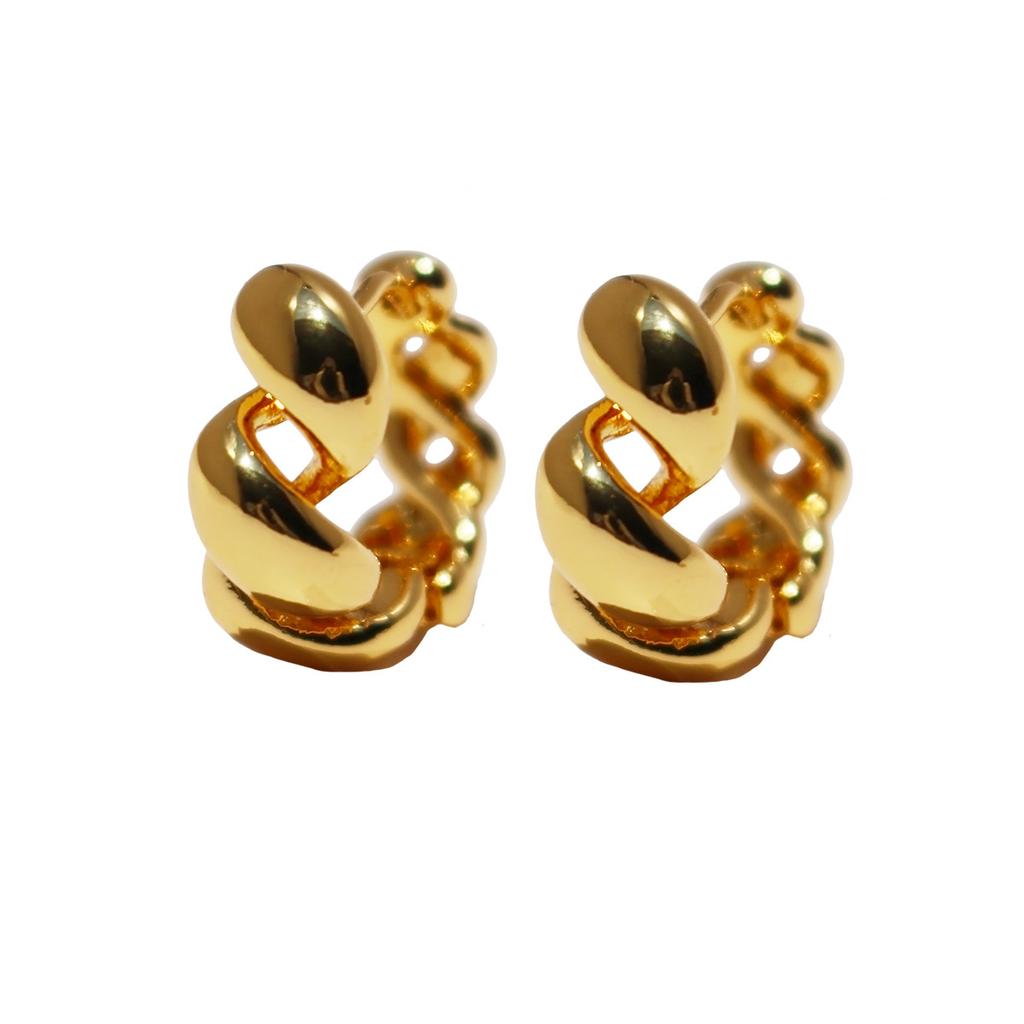Classic Versatile Spiral Twist Small Ear Buckle Fashionable Personality Versatile Round Earrings Female Commuter 746