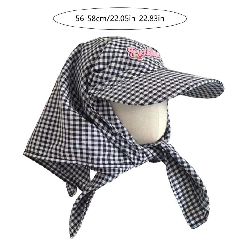 Quick Drying Baseball Hat for Women Girls Embroidery Adjustable Hat Checkered