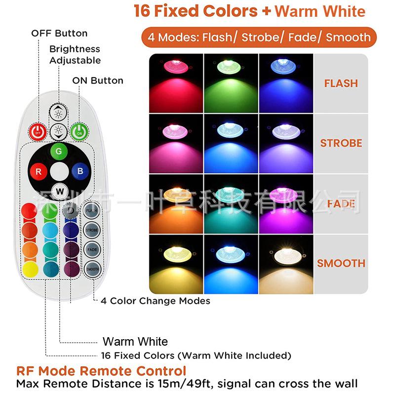 RGBW Outdoor Landscape Light: Remote-Controlled, Color-Changing, Dimmable Spotlight for Trees, Garden Paths, and Lawn Ambiance