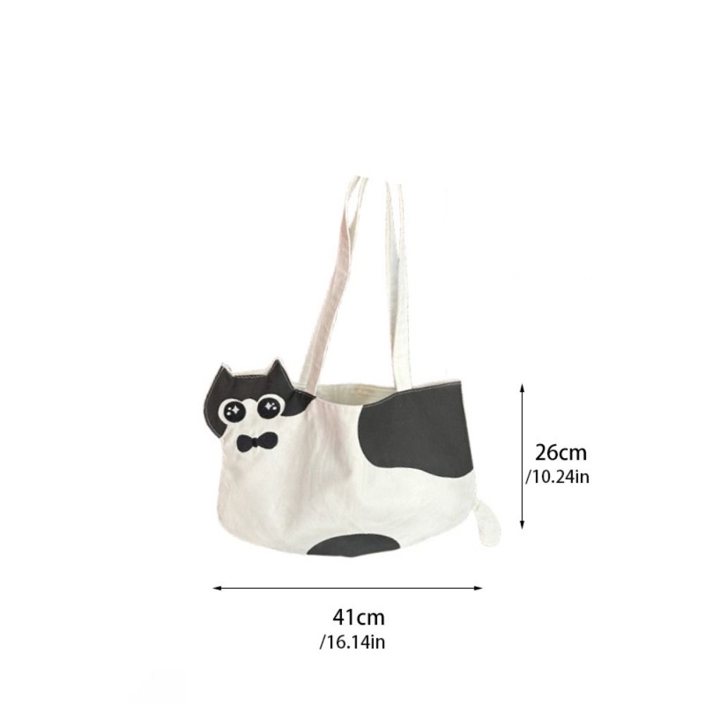 Druck Gedruckte Katze Schultertasche Stoff Handtasche Allround Stickerei Canvas Tasche Outdoor