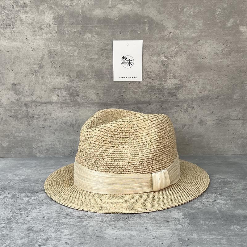 25 Fine Raffia Hand-Woven Straw Hat Women'S Summer Sun Protection Visor Elegant Top Hat Silk Hemp Decoration
