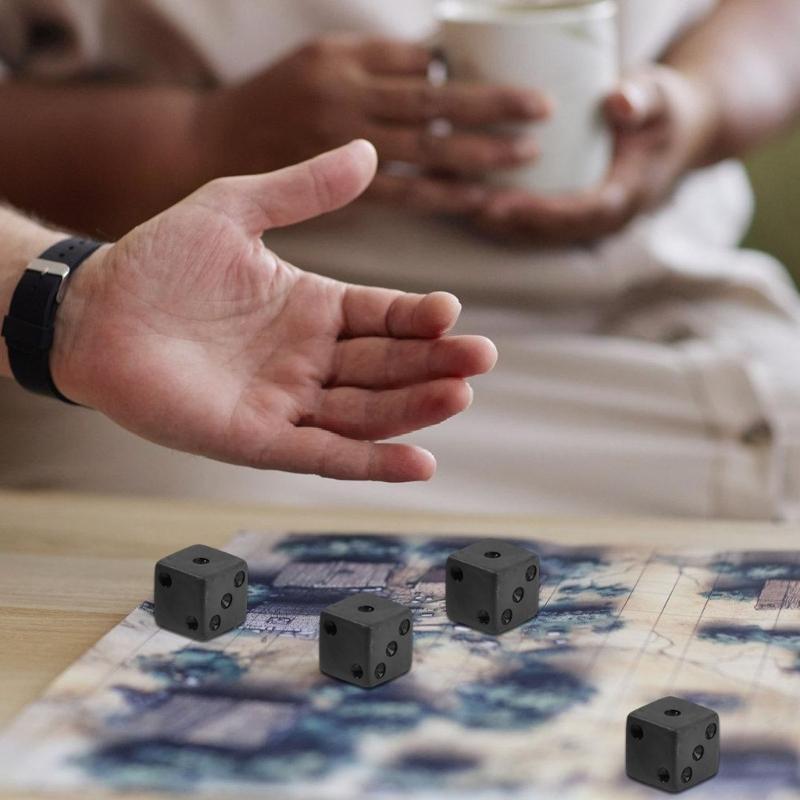 Round Corner Six Sided Dices Bulk, Pack of 10 Board Game 16mm D6 Acrylic Dices Cubes with Large Dots for Kids & Adults