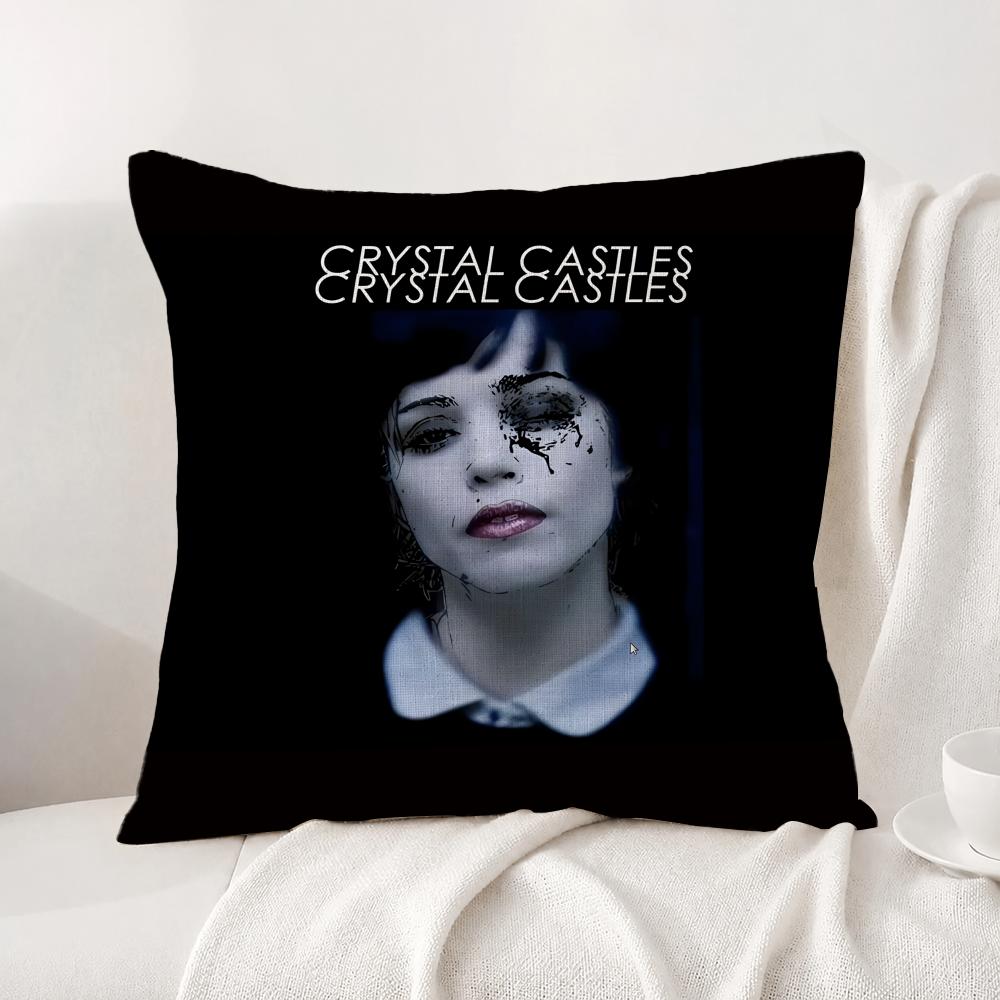 Band Crystal Castles Cushion Cover Natural Linen Pillowcase Set AllinOne Decor Cushion Cover for Sofa Bedroom Chair