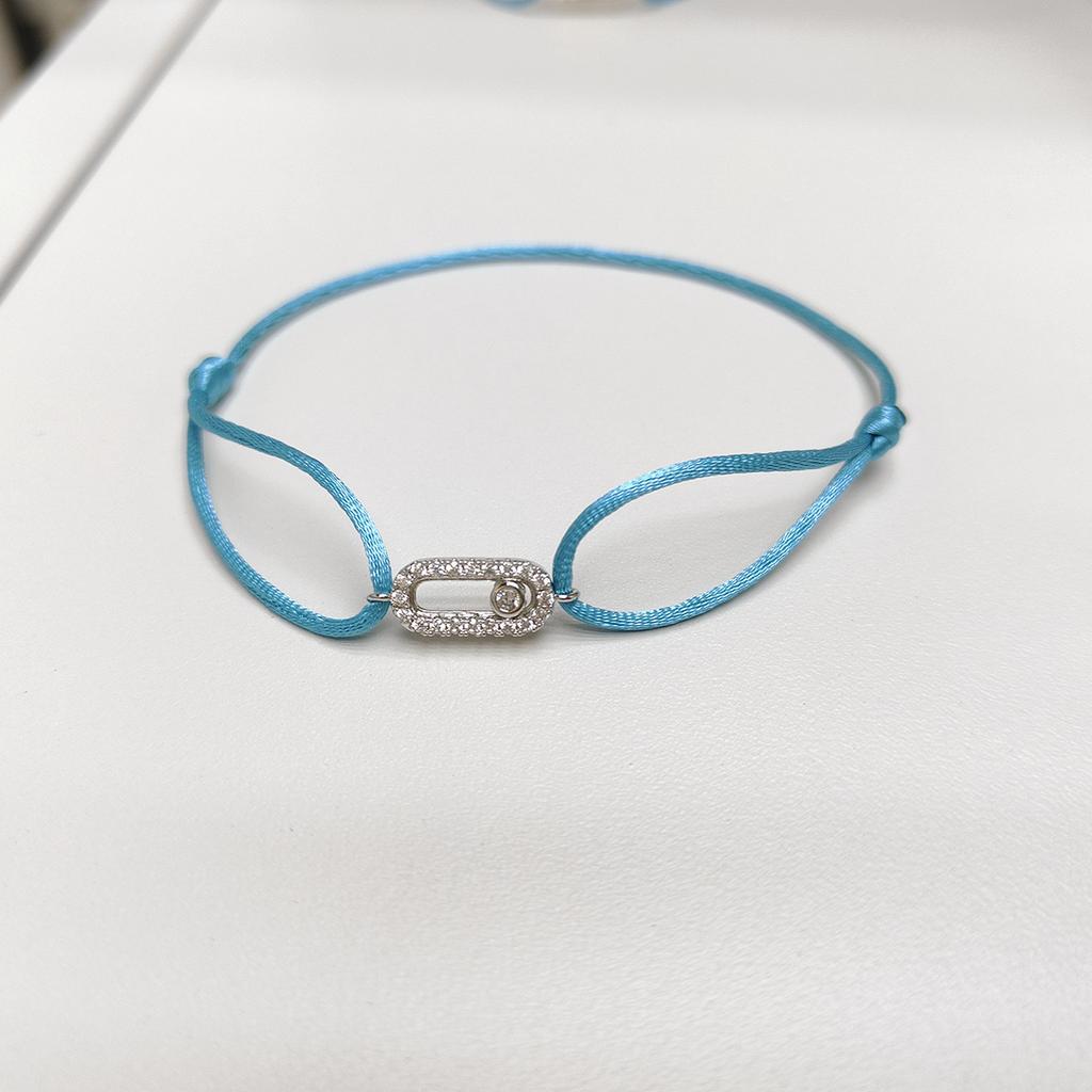 New Simple Fashion Women's Can be moved Round Zircon Rope Bracelet Lace up Chain Adjustable Rope Bracelet jewelry accessory
