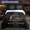 Brisbane Broncos Customized Name Text Bedding Set, 1 Duvet Cover & 2 Pillowcases Personalized Bedroom Gift