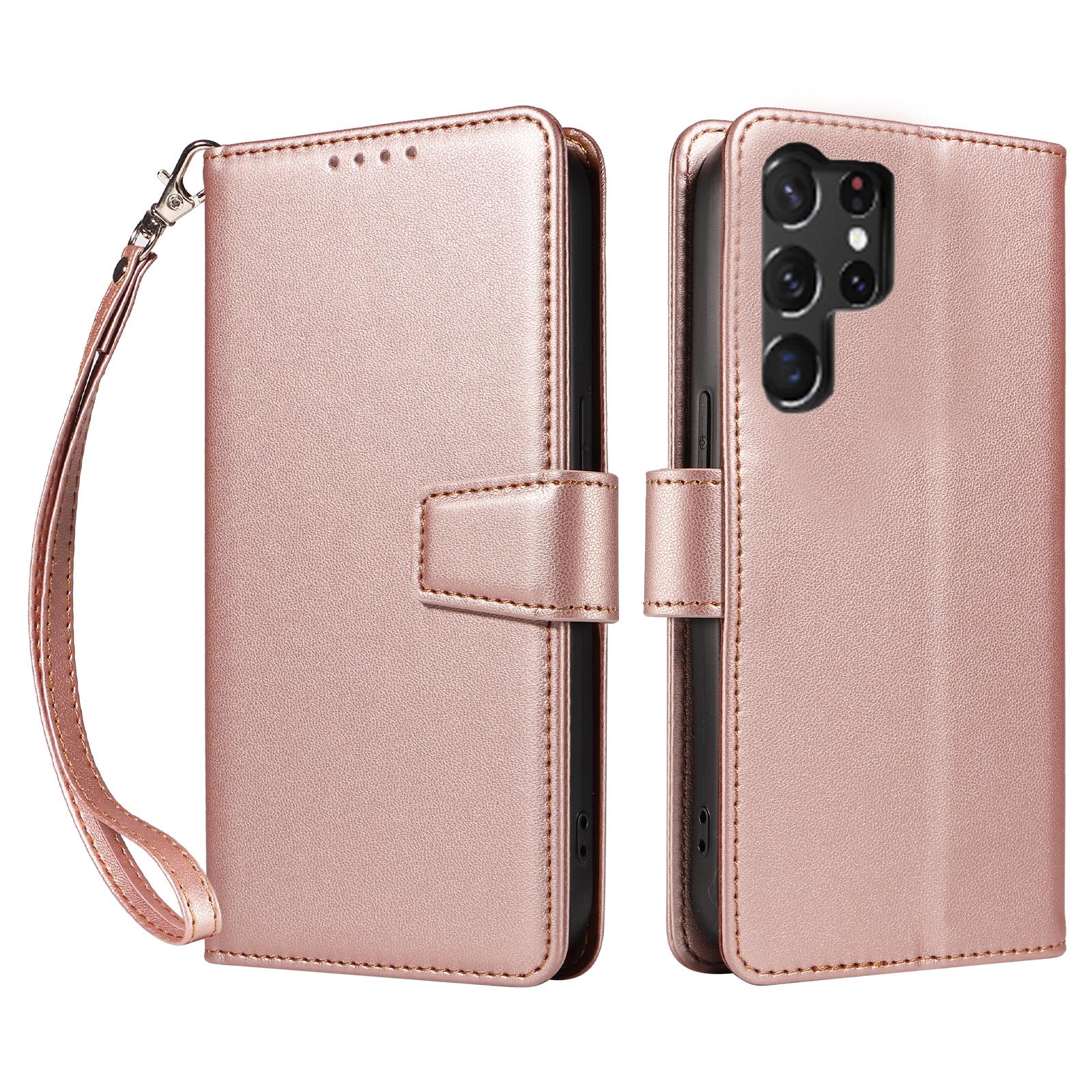 

Для Samsung Galaxy S23 Ultra Чехол RFID-блокировка PU кожаный кошелек откидная крышка для телефона с ремешком на запястье C