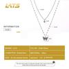 LATS Nouveau Collier Papillon Brillant pour Dames Exquis Double Couche Chaîne de Clavicule Collier Bijoux pour Dames Cadeau