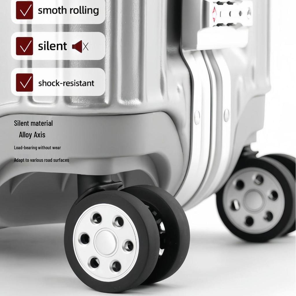 20-Inch Scratch-Resistant Aluminum Frame Suitcase with Universal Wheels - Large Capacity for Men, Women, and Students