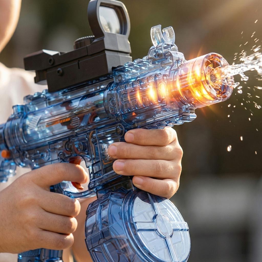 16 Electric Water Toy With Flashing Flames - Automatic Continuous Spray Water For Children