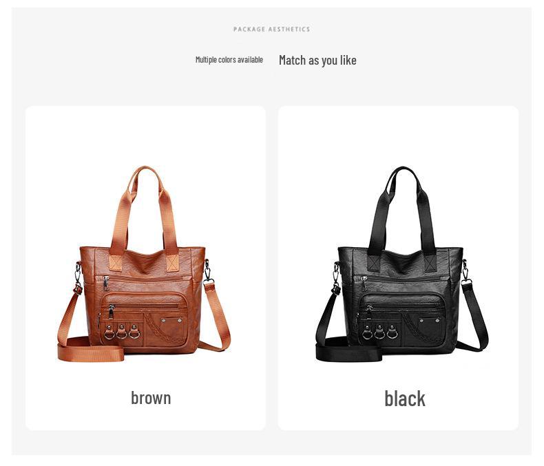Urban Minimalistisch Weiches Leder Damen Handtasche mit großer Kapazität und Umhängetasche 2025