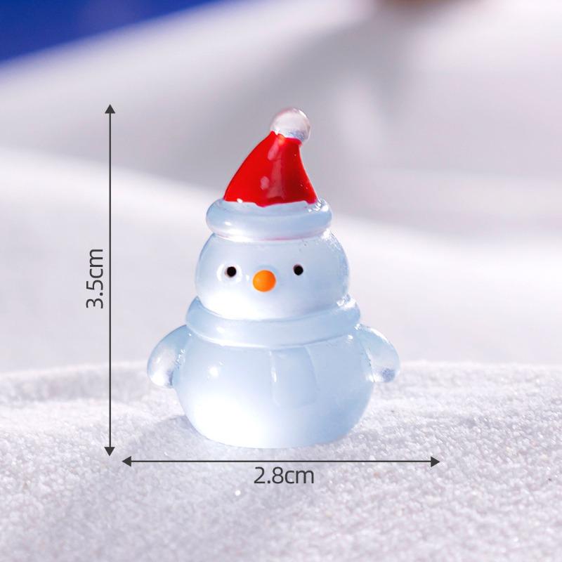 Микро-ландшафт Светящиеся в темноте Рождественские украшения Снеговик Хрустальный шар Подвесные аксессуары Мини настольные украшения для автомобиля синий