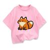 Original Design Kids ShortSleeve t shirts Cute Cartoon fox Childrens Summer Pure Cotton Loose Tees Boys Girls Casual Tee Tops