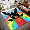 Custom Bing Bunny Mat Personalized Name, Polyester Washable Indoor Entryway Rug, Gift for Christmas, Easter, Thanksgiving Day