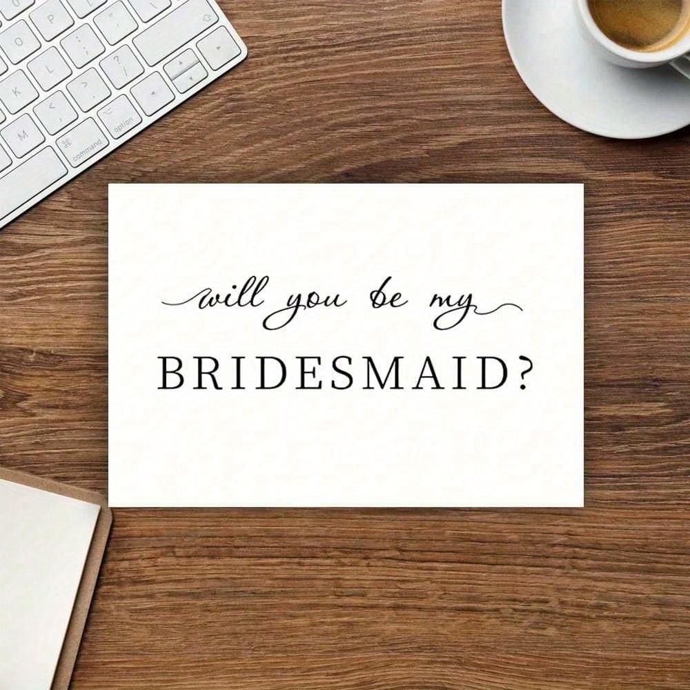1pc Enchanting Bridesmaid Proposal Card - Heartfelt Invitation & Timeless Memento For Weddings Or Engagements - A Thoughtfully Designed Keepsake