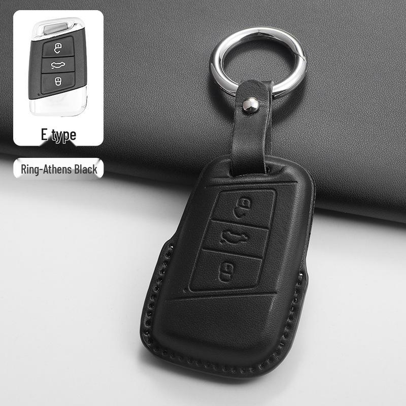Volkswagen Key Case for Sagitar, Bora, Magotan, Golf, T-Roc, Tiguan, Passat, Lavida – Men's Black.