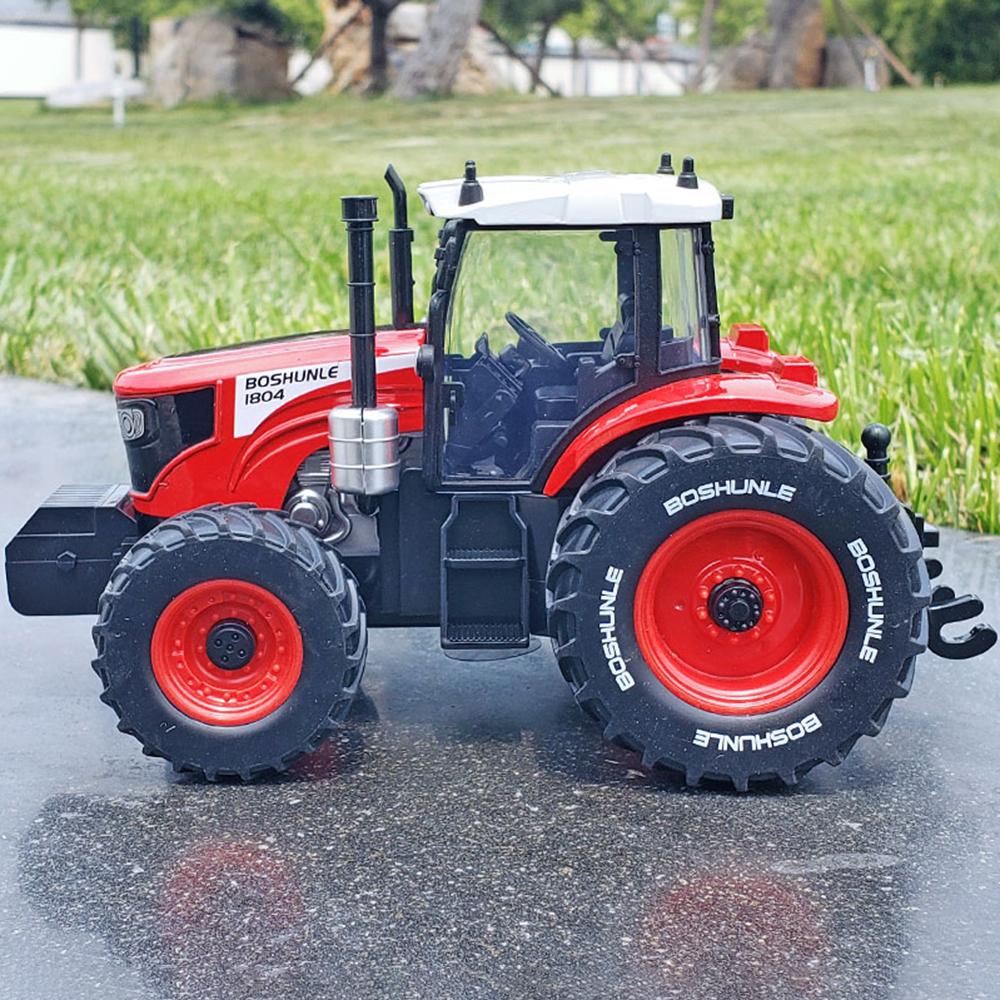 1:24 Agricultural Tractor Model Toy Car Sound Light Silding Agricultural Transport Vehicle Models Metal Diecast Gifts for Boys