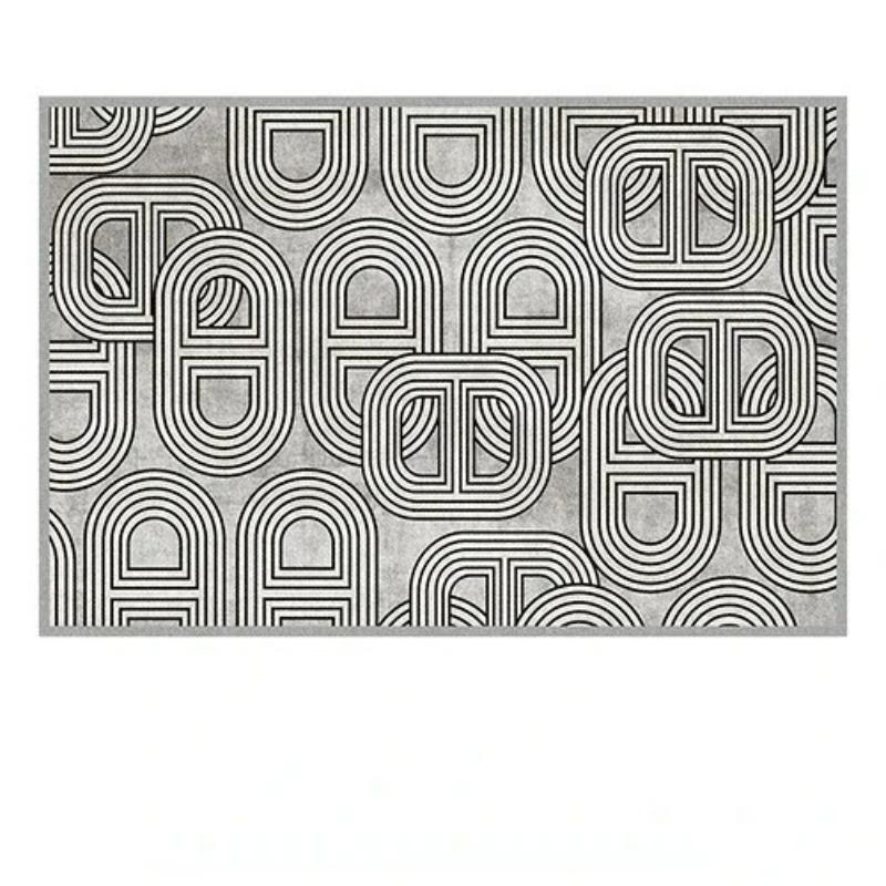 Abstract Geometric French Carpet Modern Simple Floor Mat for Living Room Bedroom Decor Easy To Clean Home Office Sofa Lounge Rug