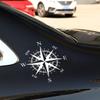 1 szt. Uniwersalna naklejka samochodowa Compass Rose Vinyl Decal Odblaskowa naklejka dekoracyjna na motocykl Czarno-biała laserowa