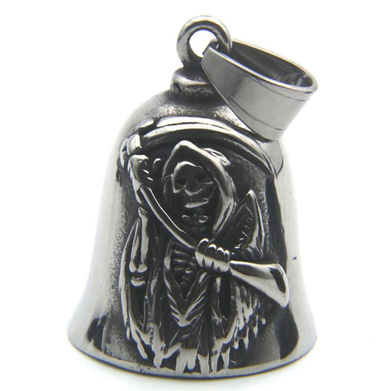 Sons Of Anarchy Bell Pendant 316L Stainless Steel Skull Leaf Bell Necklace