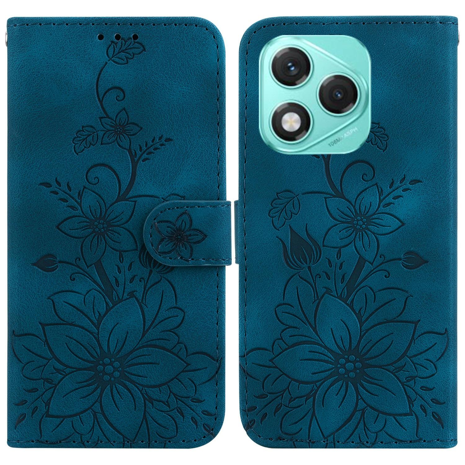 

For Honor 400 Lite 5G Case Lily Flower Imprint Leather Phone Cover with Stand D