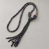 Long Tassel Crystal Beaded Necklace All Glass Crystals Necklace  European Style Collocation