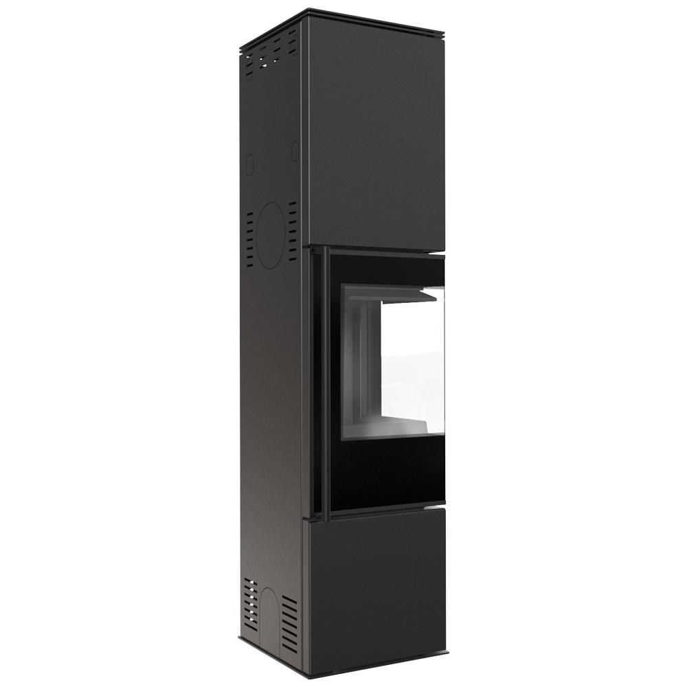 Wood burning steel stove KRATKI REN/L right Ø 150 7 kW black thermotec