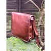 Plain Brown Leather Messenger Bag, Holiday Bag, 11”x9” Rustic Leather Man Bag, Crossbody Bag, Shoulder Bag for iPad, Stylish Bag for Him