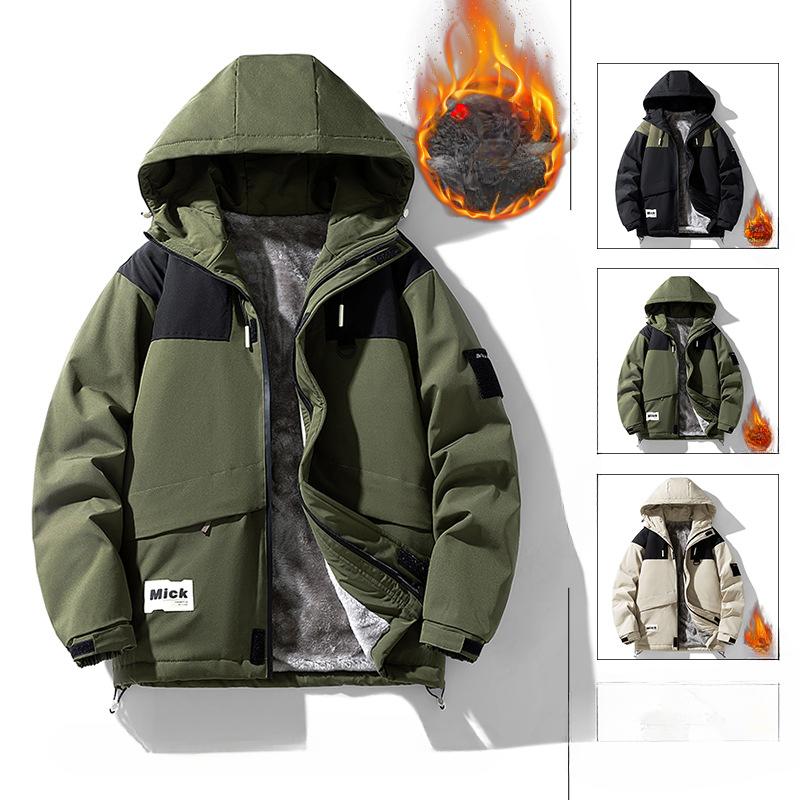 Large Size Coat Men's Autumn and Winter Velvet New Casual Trend Loose Large Size Men's Jacket Autumn and Winter Clothes