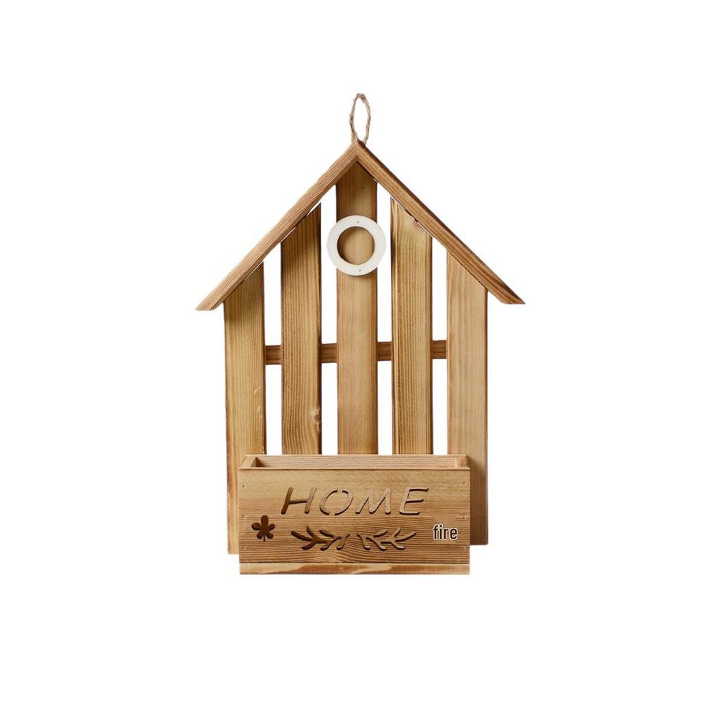 Decorative Anti-Corrosion Wall-Mounted Wooden Flower Pot for Indoor/Outdoor Use—Ideal for Kindergartens & Succulents