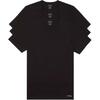 Solid Color Letter Logo Breathable Comfortable Slim Fit Crew Neck Short Sleeve T-Shirt 3-Pack Men Tops Black NB4013-001