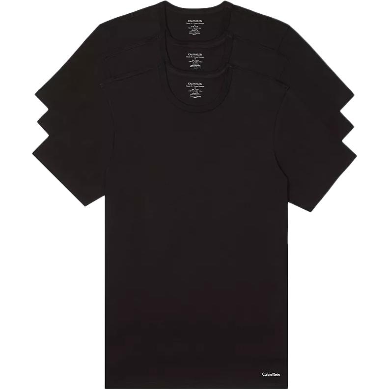 

Calvin Klein Solid Color Letter Logo Breathable Comfortable Slim Fit Crew Neck Short Sleeve T-Shirt 3-Pack Men tops Black NB4013-001 S