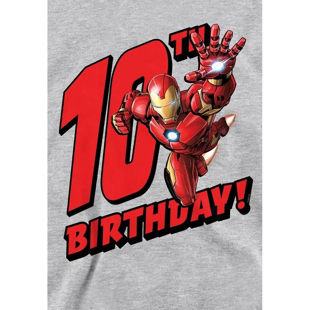 Marvel Childrens/Kids Iron Man Heather 10th Birthday Hoodie
