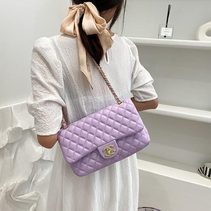 Buy Designer Fashion Women's Silver Chain Small Flap Crossbody Bag