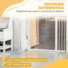 Extendable Dog Gate with Self-Closing Door, Made of Metal and ABS, 75-131x76 Cm, White
