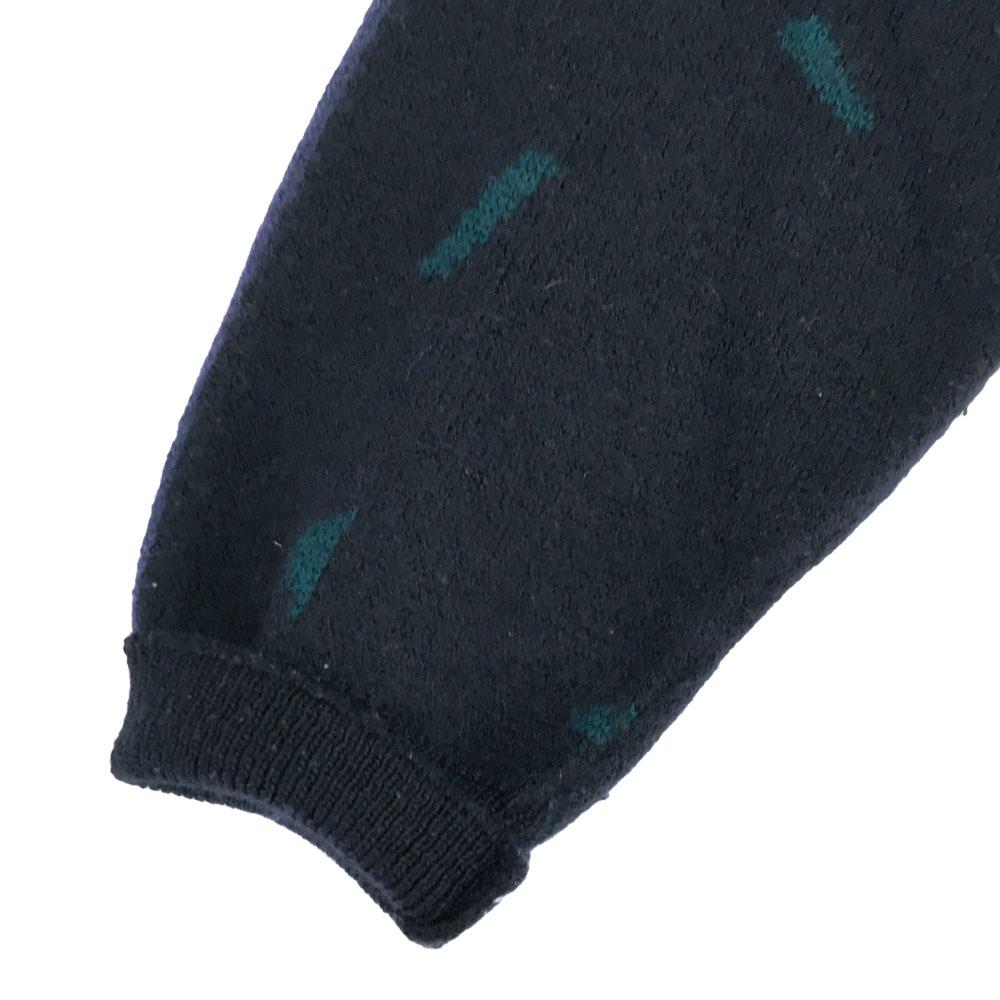 Vintage 80s Wool Blend Overall Handle Long Sleeve Crew Neck Sweater Knit Men's Used